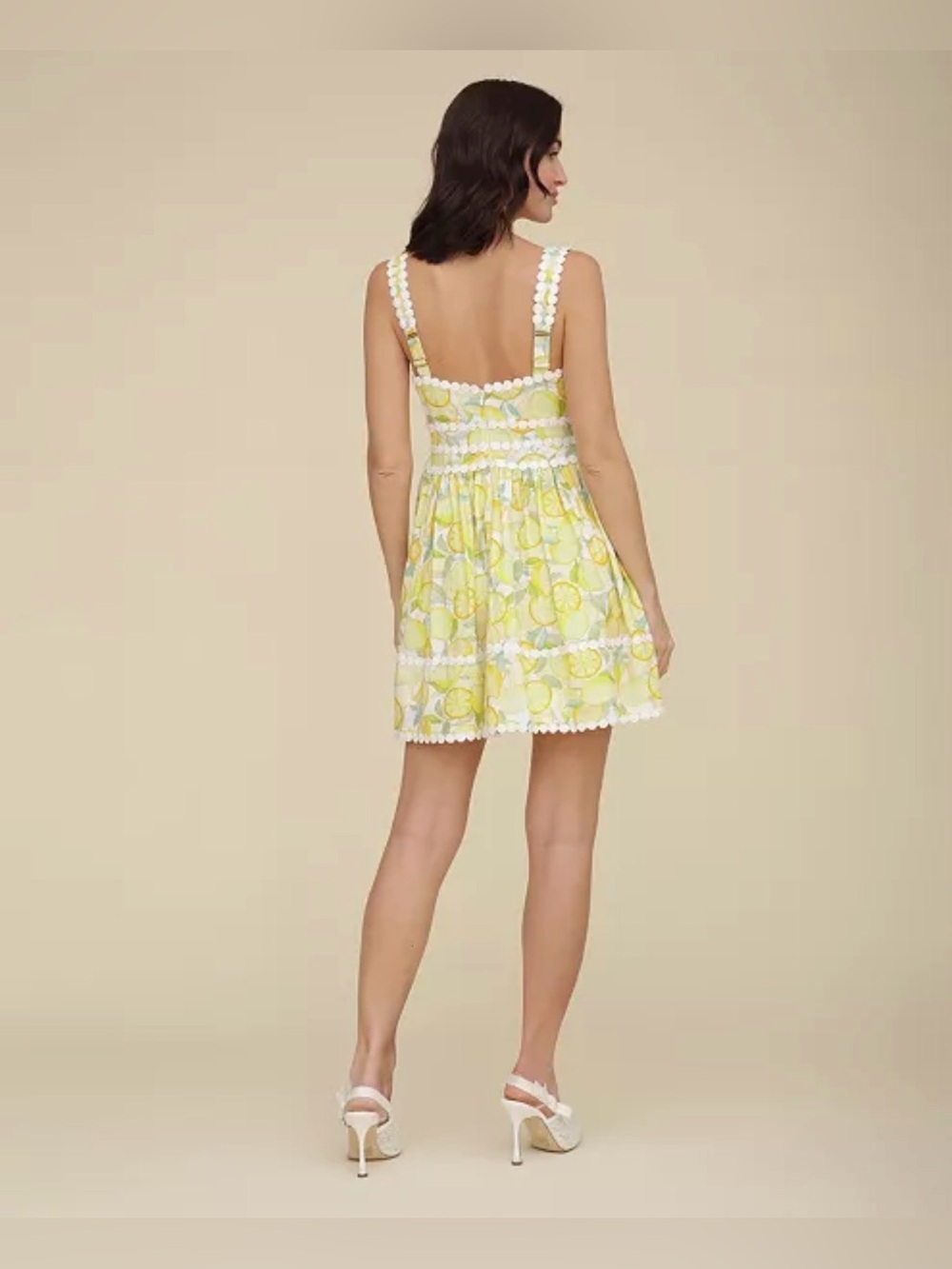 NWT Avec Les Filles Limoncello Lemon Print Fit & Flare Mini Dress Size 12 - Picture 3 of 13